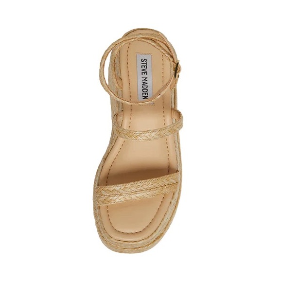 STEVE MADDEN ABUNDANT NATURAL RAFFIA PLATFORM ESPADRILLE SANDALS - Picture 5 of 5